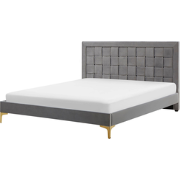 LIMOUX  - Tweepersoonsbed - Grijs - 140 x 200 cm - Fluweel