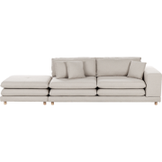 HEDEN - Tweezitsbank met ottomaan - Beige - Polyester