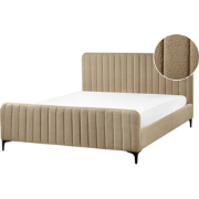 LUNAN - Tweepersoonsbed - Taupe - 160 x 200 cm - Bouclé