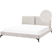 MELLE  - Tweepersoonsbed - Lichtbeige - 180 x 200 cm - Corduroy