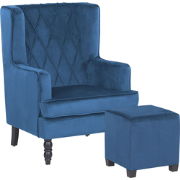 SANDSET - Fauteuil - Donkerblauw - Fluweel