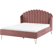 AMBILLOU  - Tweepersoonsbed - Roze - 160 x 200 cm - Fluweel