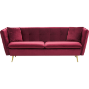 FREDERICA - Driezitsbank - Donkerrood - Fluweel