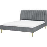 MARVILLE - Tweepersoonsbed - Grijs - 180 x 200 cm - Fluweel