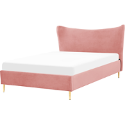 CHALEIX  - Tweepersoonsbed - Perzik - 140 x 200 cm - Fluweel