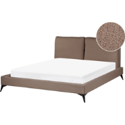 MELLE  - Tweepersoonsbed - Bruin - 160 x 200 cm - Bouclé