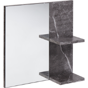 PELOTAS - Spiegel met wandplank - Zwart - Vezelplaat