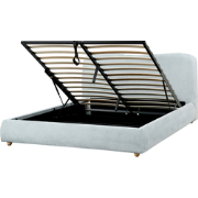 BLAGNAC - Bed met opbergruimte - Lichtblauw - 160 x 200 cm - Stof