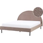 MARGUT - Bed - Taupe - 160 x 200 cm - Bouclé