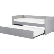 TROYES - Onderschuifbed - Lichtgrijs - 90 x 200 cm - Fluweel