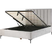 SEZANNE  - Bed met opbergruimte - Lichtgrijs - 160 x 200 cm - Fluweel