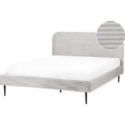 FLAYAT  - Tweepersoonsbed - Lichtgrijs - 160 x 200 cm - Corduroy