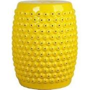 Fine Asianliving Keramische Kruk Geel Dots Handgemaakt D33xH46cm