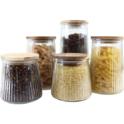 OTIX Voorraadpotten - Glas - met Deksel - Snoeppotten - Set van 5 - Vo...