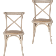 Set van 2 stoelen van massief hout en webbing L61 cm - BISTROT