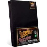 Superieur Hoeslaken - 160x210/220 cm - Zwart - 100% katoen