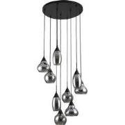 Hanglamp 9-Lichts - Smoke Glass - Industrieel - Lamp Daina