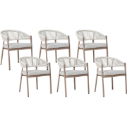 FLAVIA - Tuinstoelen set van 6 - Taupe - Aluminium
