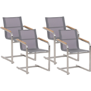 COSOLETO  - Tuinstoel set van 4 - Grijs - Polyester
