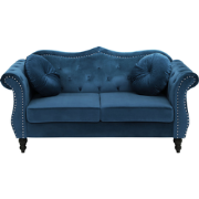 SKIEN - Chesterfield bank - Marineblauw - Fluweel