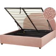 VAUCLUSE - Bed met opbergruimte - Pastelroze - 140 x 200 cm - Bouclé