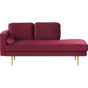 MIRAMAS - Chaise longue - Donkerrood - Linkerzijde - Fluweel