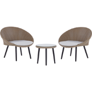 ORTIGIA - Bistroset voor 2 - Lichtbeige - PE rotan