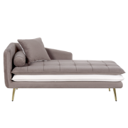 GONESSE - Chaise longue - Taupe - Linkerzijde - Polyester