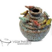 Villa Pottery  Licht Blauwe vogel vaas Grenada - D12xH14