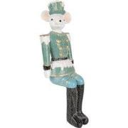 Clayre & Eef Beeld Muis Blauw Polyresin