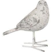 Clayre & Eef Beeld Vogel Grijs Polyresin