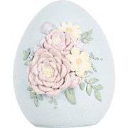 Clayre & Eef Decoratie Beeld Ei Blauw Kunststof