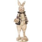 Clayre & Eef Decoratie Beeld Konijn Beige Kunststof
