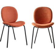 Set van 2 stoelen in stof met zwarte metalen poten L45 cm - CORI