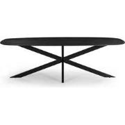Eettafel Deens Ovaal - Zwart - 180cm - Eettafel Jordan