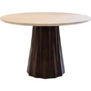 Eettafel Rond Ø150cm - Donkerbruin Marmer/Mangohout - Faiza