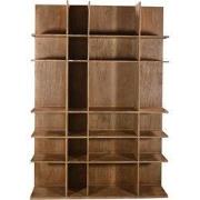 Wandkast Lichtbruin Mangohout - Open - 140x38x200cm - Lumo