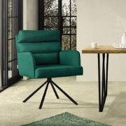 Eetkamerstoel donkergroen draaibaar met afneembaar rugkussen gestoffee...