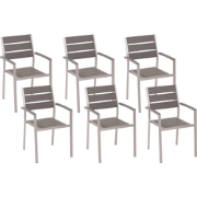 VERNIO  - Tuinstoel set van 6 - Grijs - Kunsthout