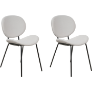 LUANA - Eetkamerstoel set van 2 - Lichtgrijs - Fluweel