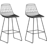 PRESTON - Barkruk - Set van 2 - Zwart - Staal