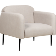 STOUBY - Fauteuil - Taupe - Linnen