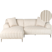 STENUM - Hoekbank 3-zits - Wit - Rechtszijdig - Corduroy
