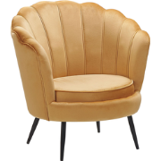 LOVIKKA - Fauteuil - Mosterdgeel - Fluweel