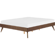BERRIC  - Tweepersoonsbed - Donkere houtkleur - 140 x 200 cm - MDF