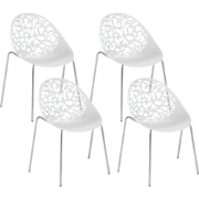 MUMFORD - Eetkamerstoel - Wit  - Synthetisch materiaal
