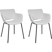 AXTEL - Eetkamerstoel set van 2 - Lichtgrijs - Stof