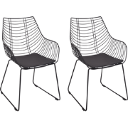 ANNAPOLIS - Eetkamerstoel set van 2 - Zwart - Metaal