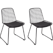 PENSACOLA - Eetkamerstoel set van 2 - Zwart - Metaal