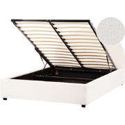 VAUCLUSE - Bed met opbergruimte - Gebroken wit - 140 x 200 cm - Bouclé